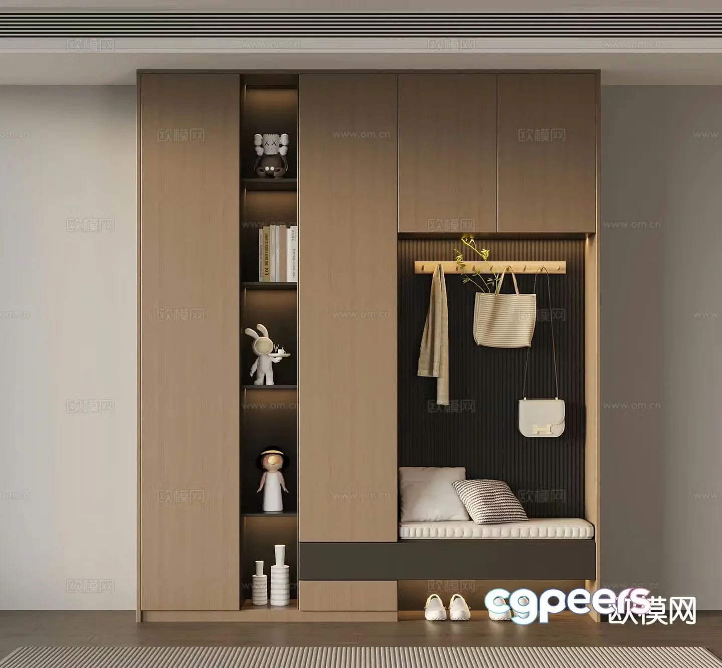 Italian style shoe cabinet home shoe cabinet 3d model