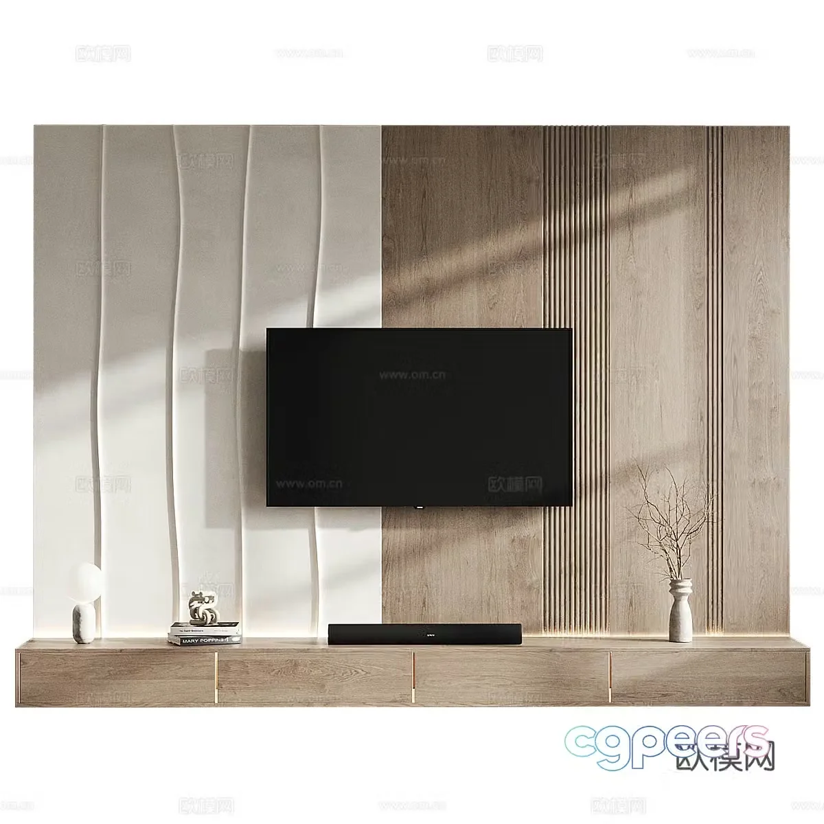 New Chinese TV background wall 3D model
