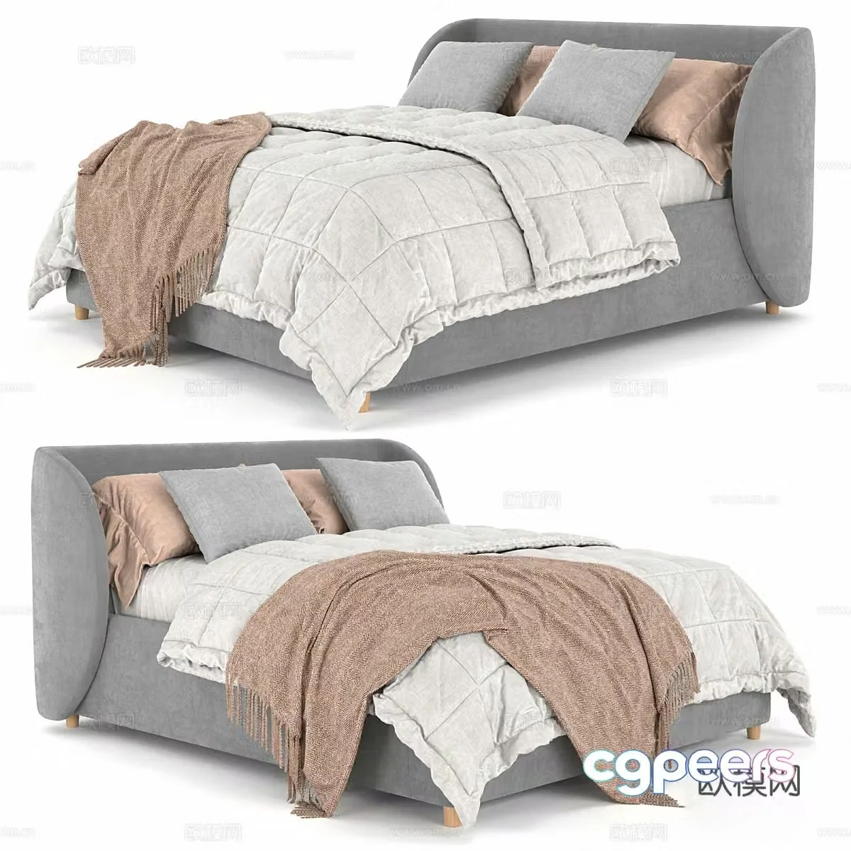 Double bed 3d model