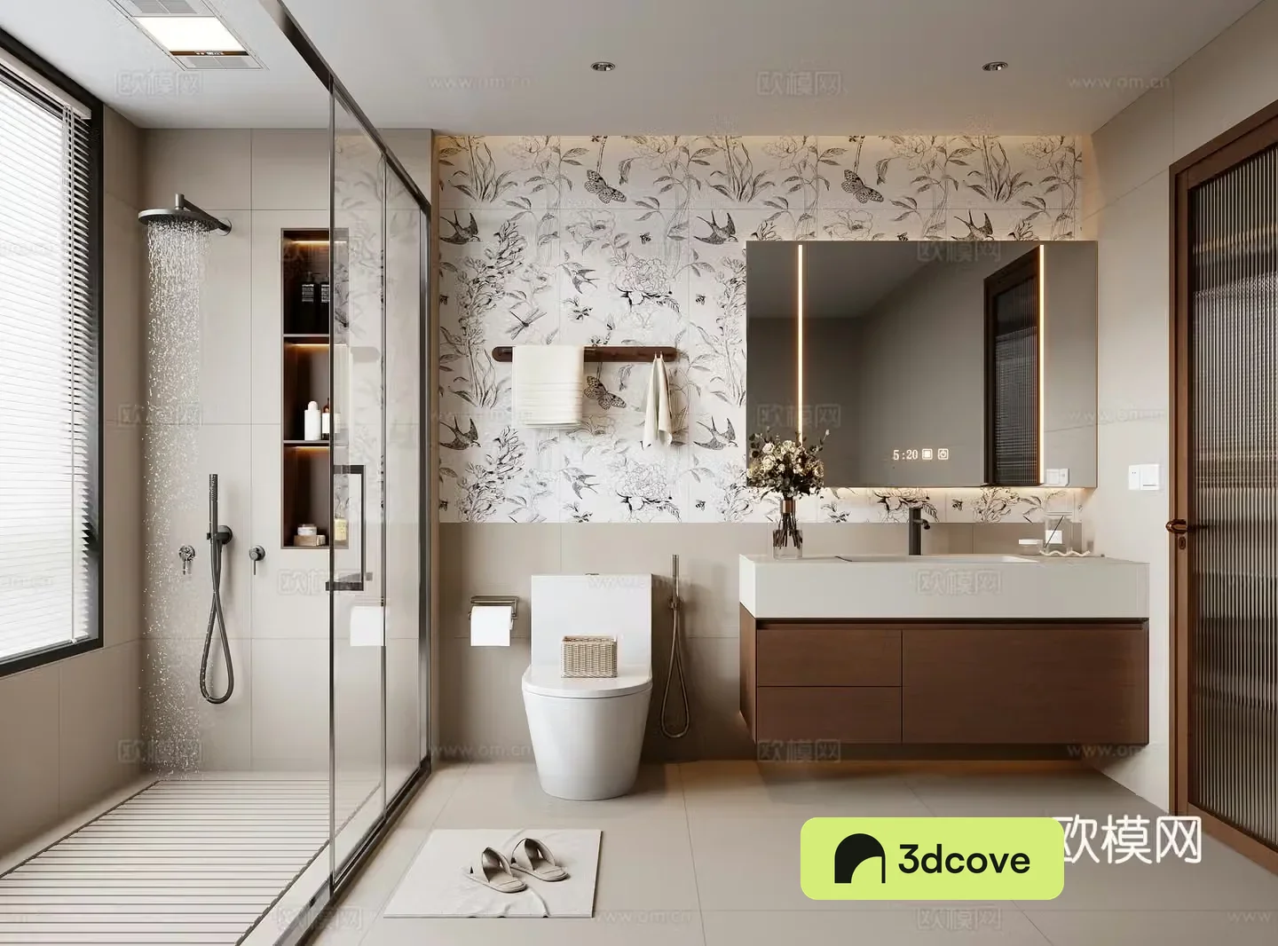Middle-aged bathroom 3D model