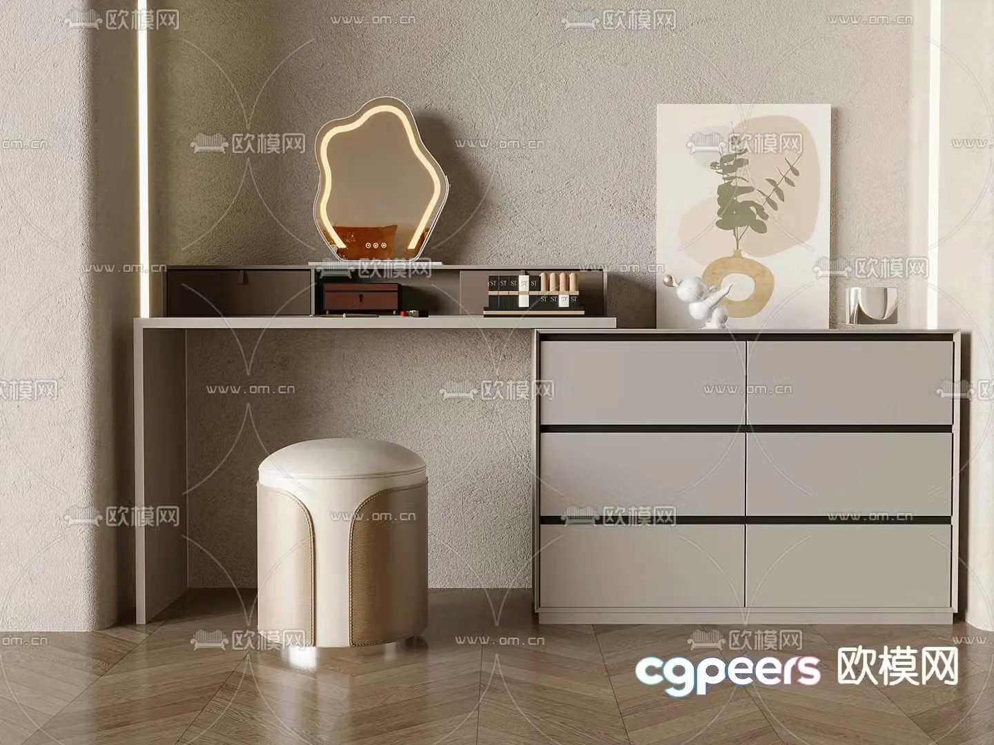 modern dressing table dressing table 3d model