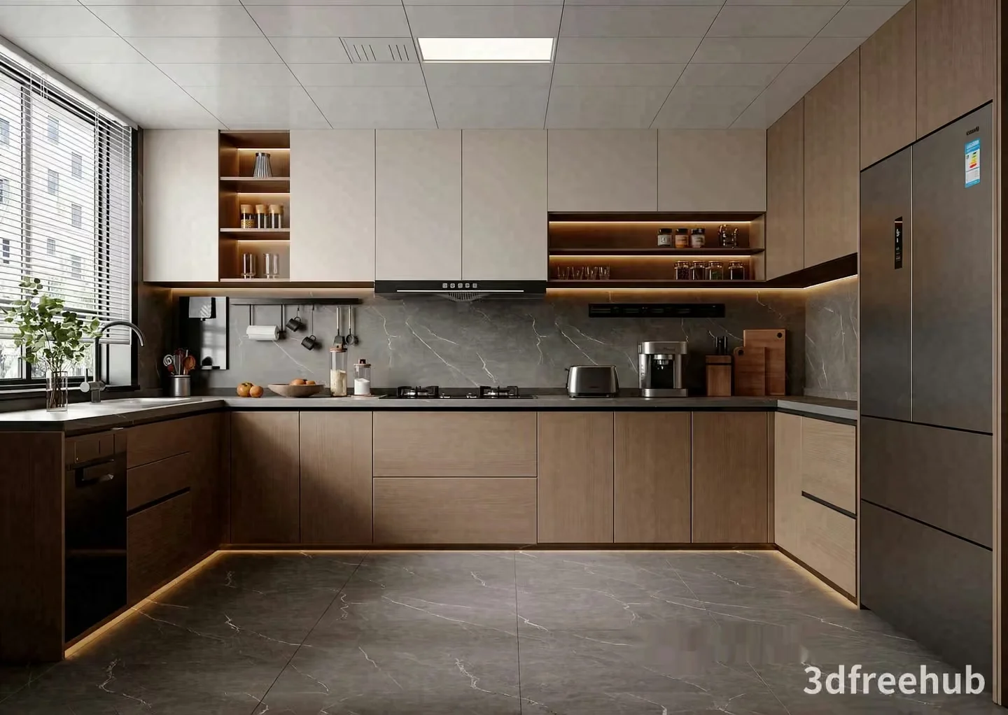Modern Kitchen Design 3D Model – 22883 – VRAY Render