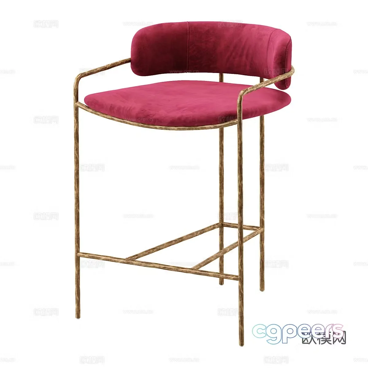 Modern simple light luxury bar chair chair chair simple chair bar stool light luxury bar stool 3D model