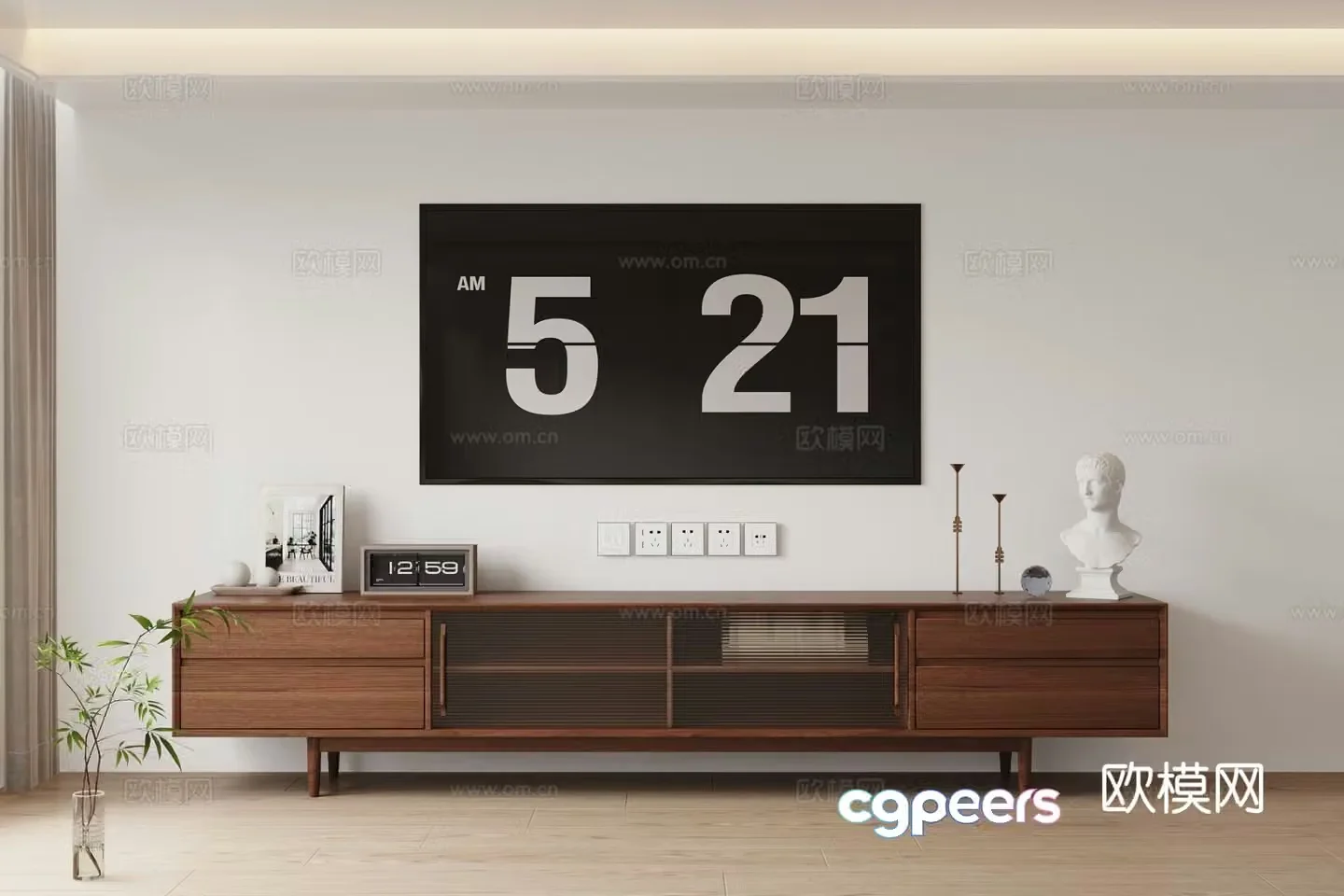 Medieval style TV cabinet 3D model