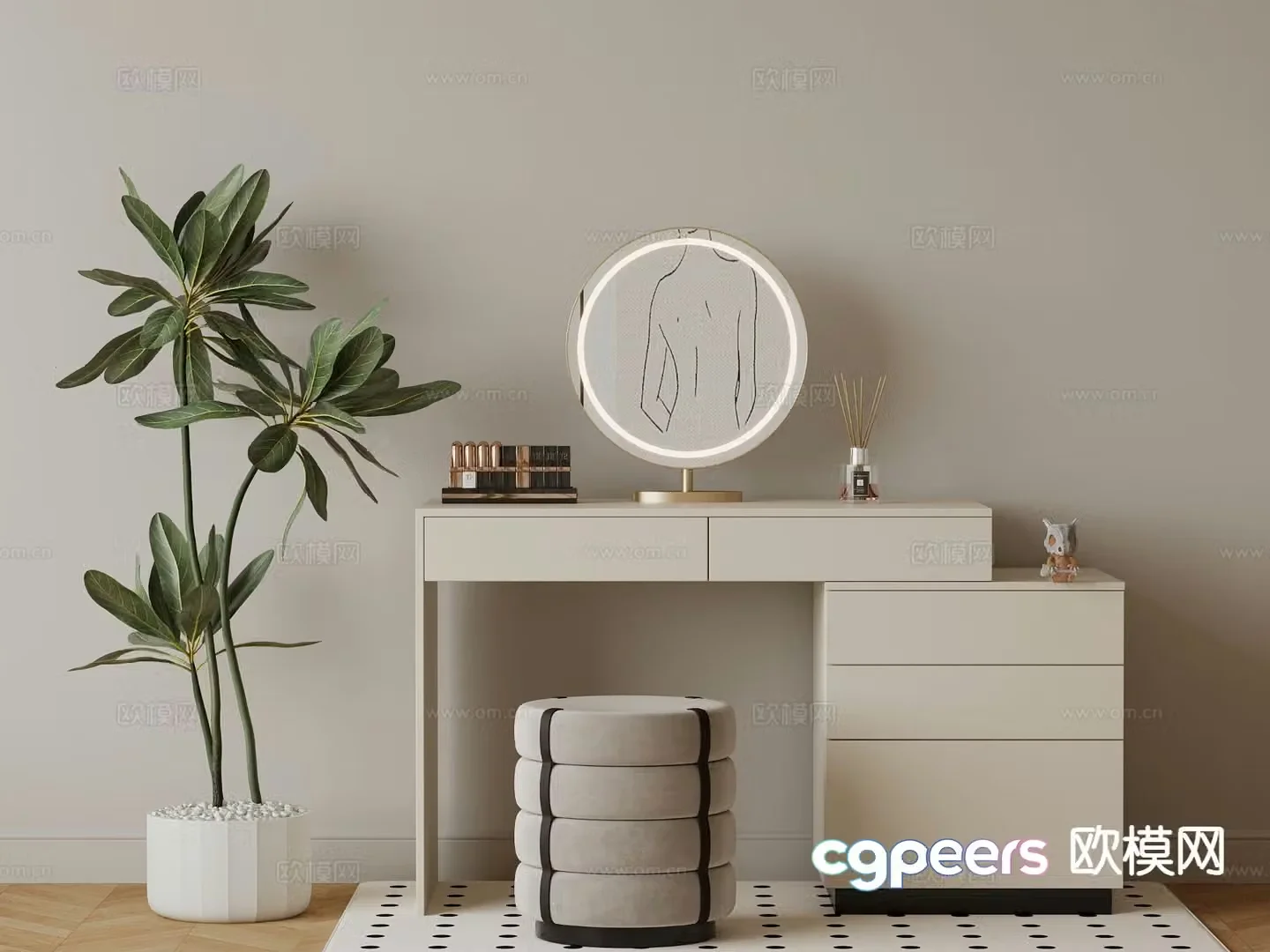 Modern dressing table dressing table 3d model