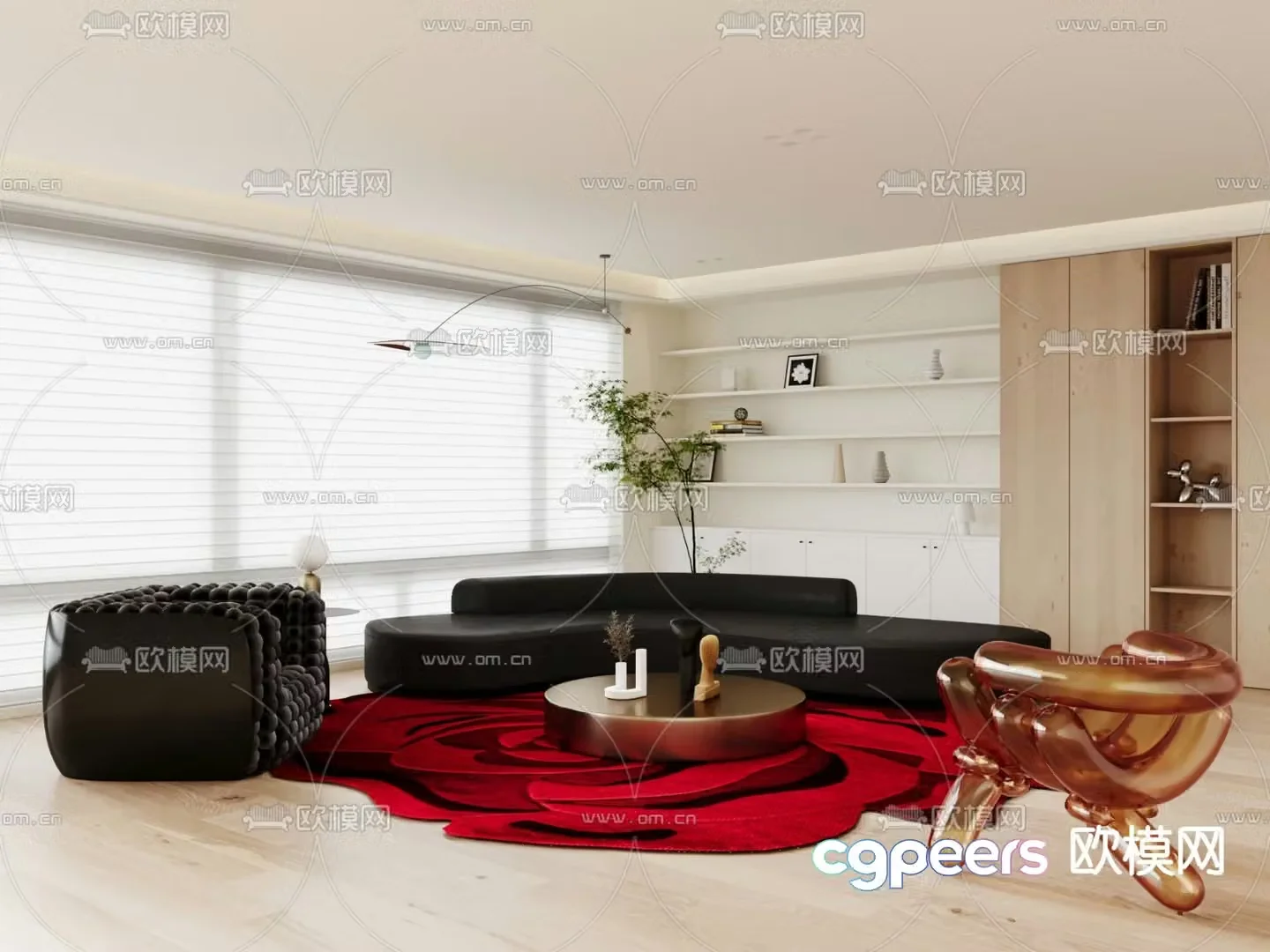 Modern sectional sofa 3d model