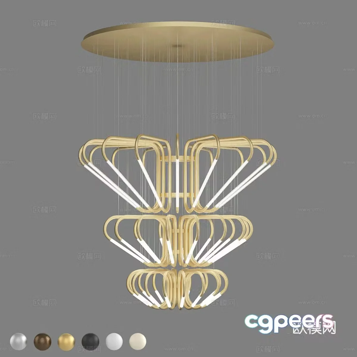 Modern simple light luxury chandeliers chandeliers simple chandeliers restaurant chandeliers living room chandeliers lamp 3d model
