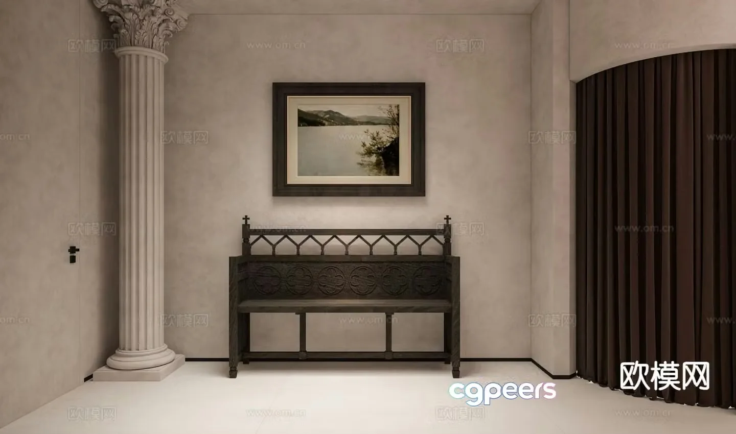 European chair leisure chair wooden chair 3d model