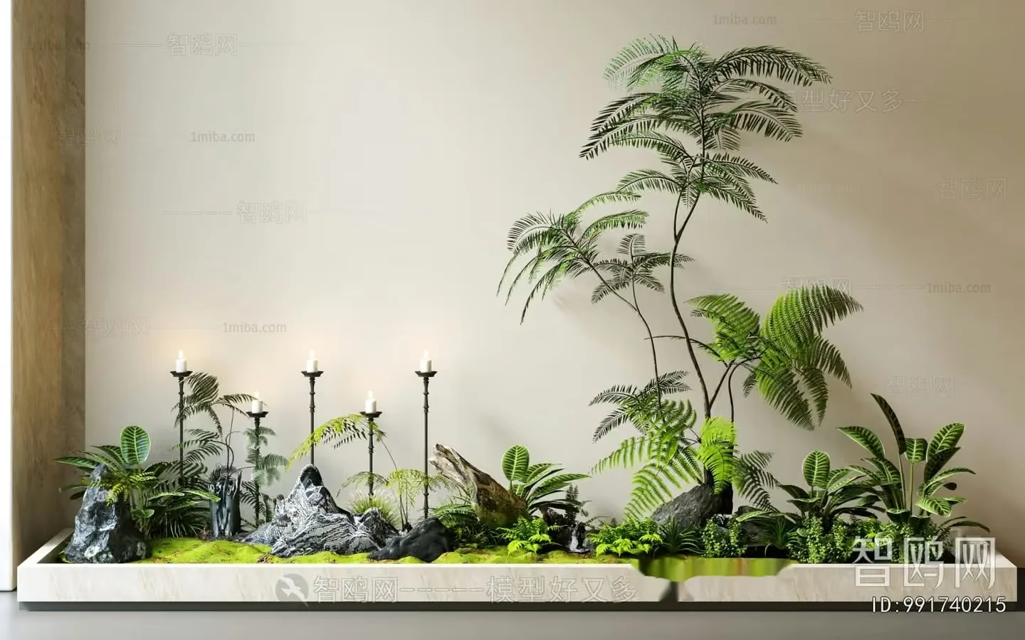 A Serene Indoor Garden Scene 3D Model – 21339 – CORONA Render