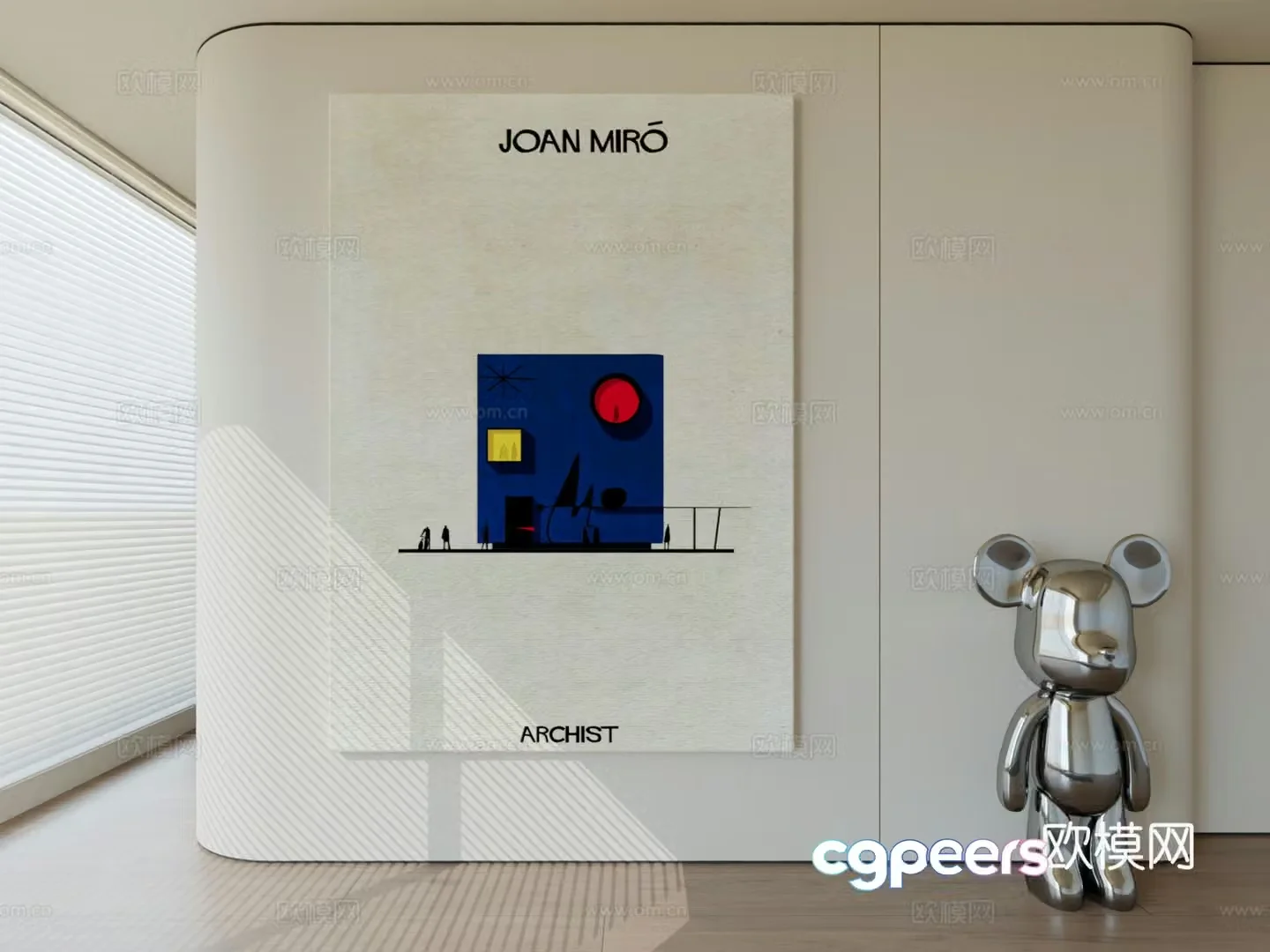 Modern minimalist hanging painting abstract art hanging painting 3d model