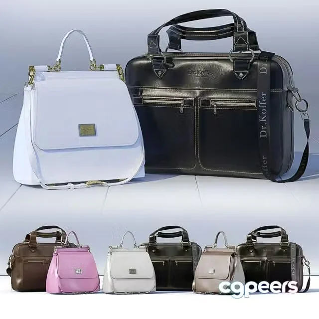3ds Max Free – Business leather bag Dr.Koffer + women’s bag Dolce Gabbana
