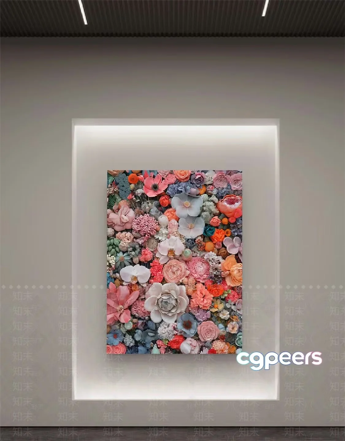 A Colorful Flower Painting 3D Model – 9244 – VRAY Render