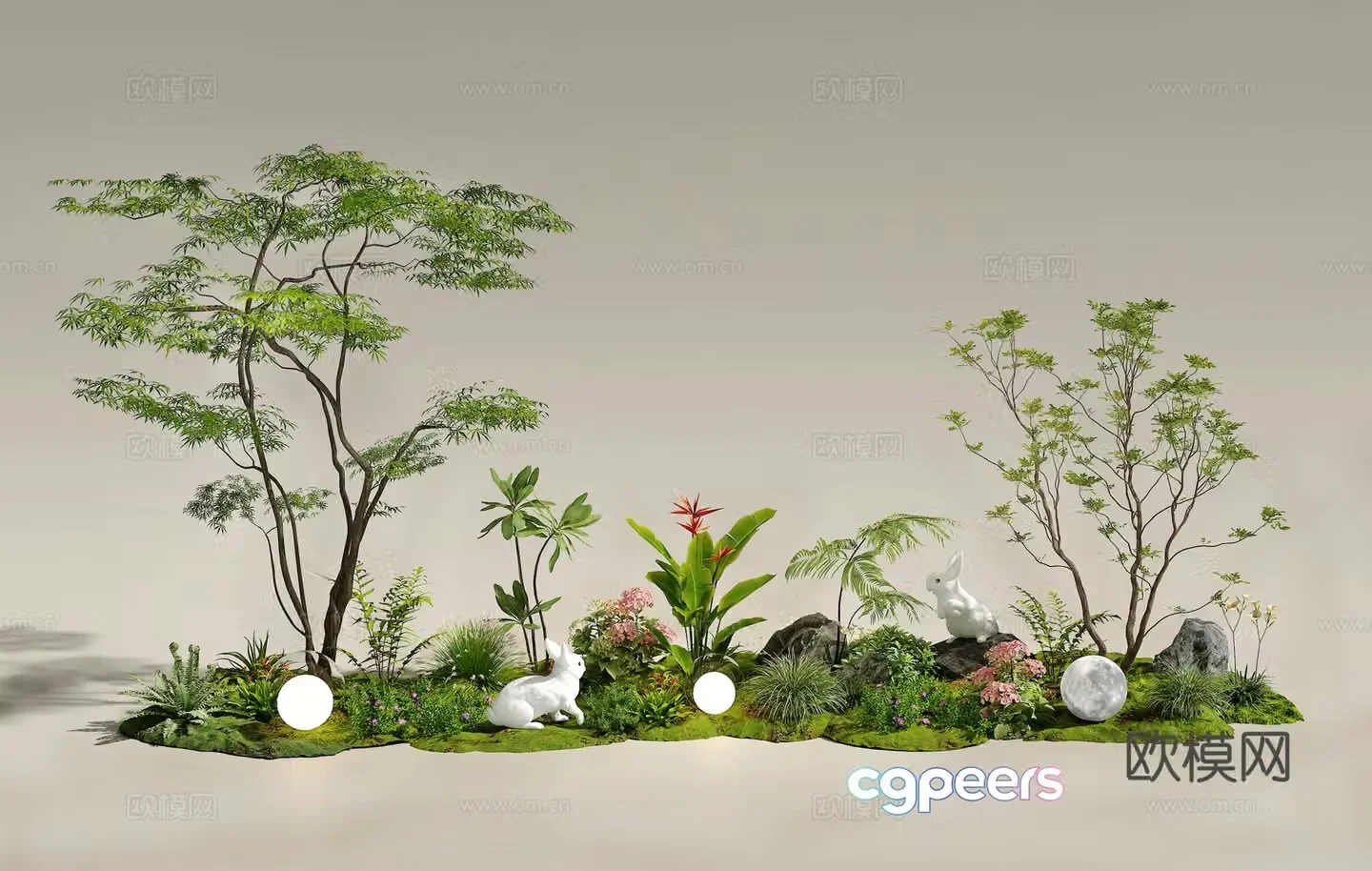Modern interior landscape Landscape Plant landscape Garden landscape Landscape Tree Plant pile 3d model