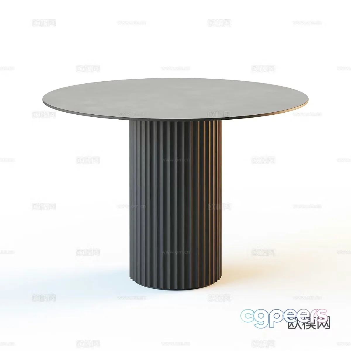 Minimalist dining table round dining table 3d model