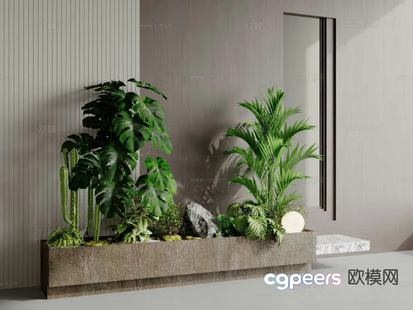 Plant heap Landscape green plants 3d model