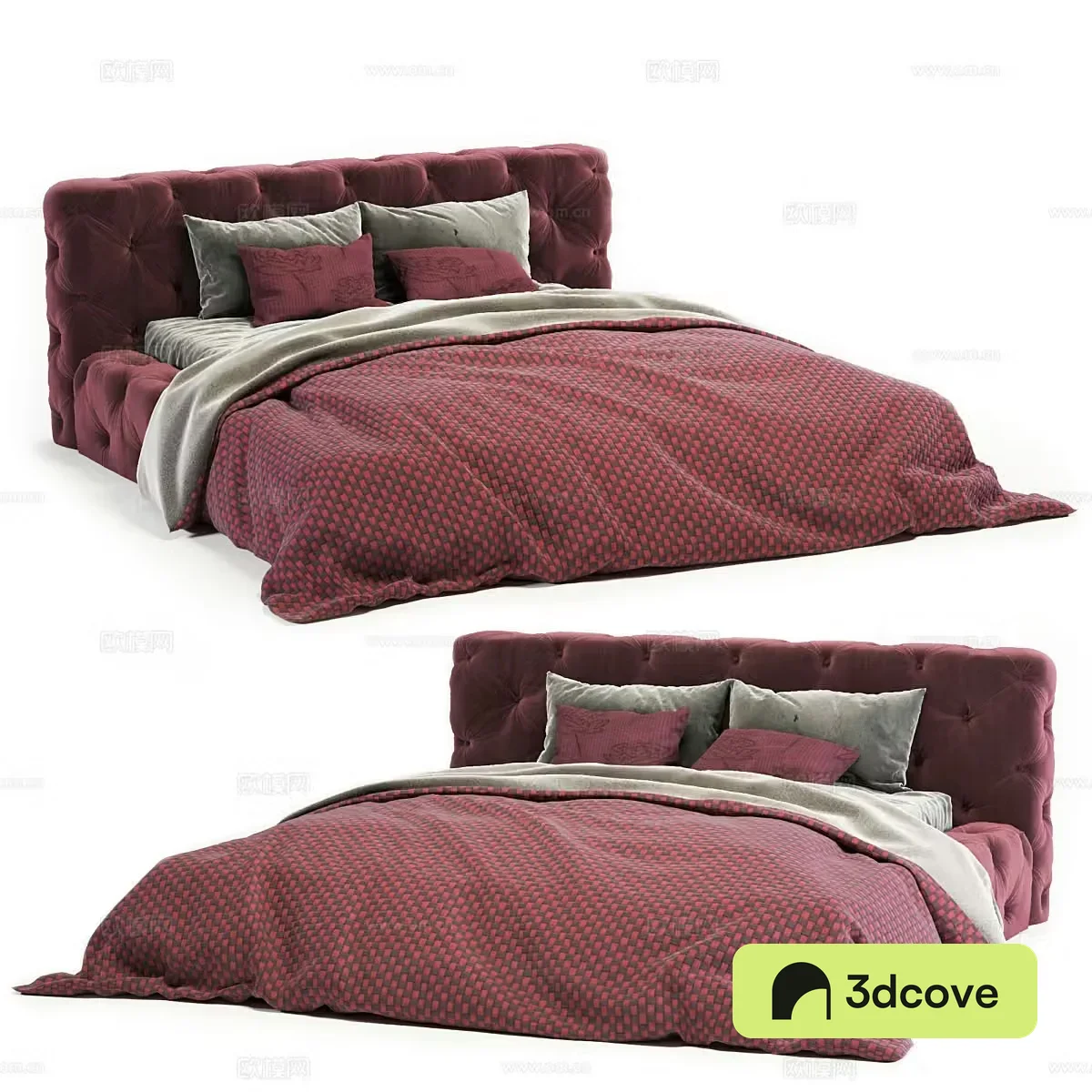 Modern light luxury RH soho fabric double bed