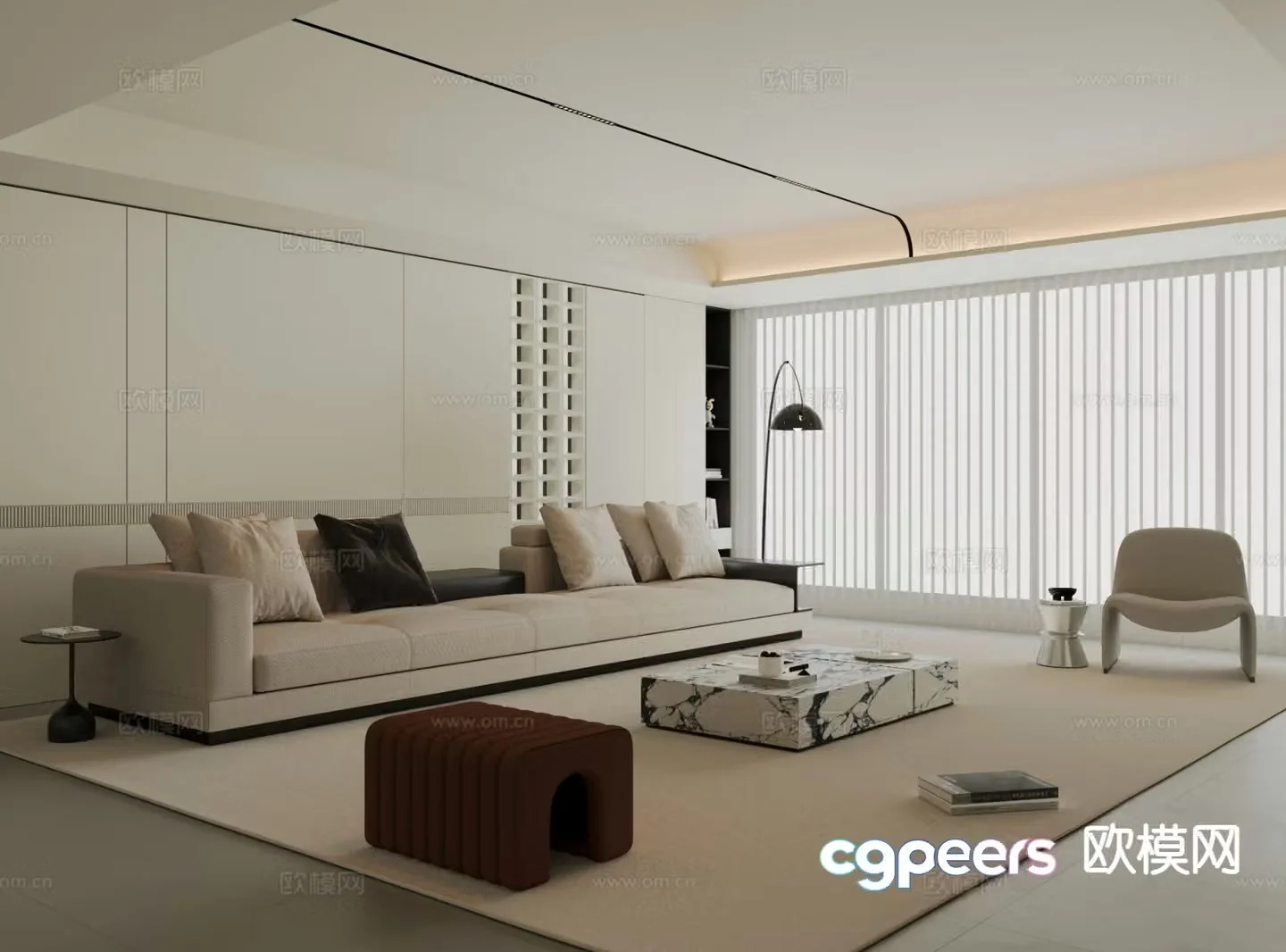 Modern sofa set 3d model