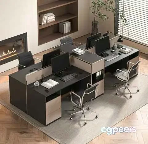 Modern Office Setup 3D Model – 21706 – VRAY Render