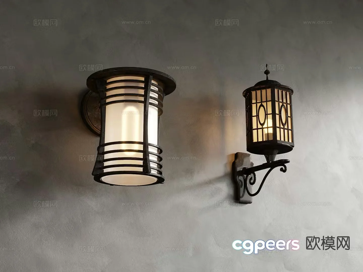 European wall lamp 3d model