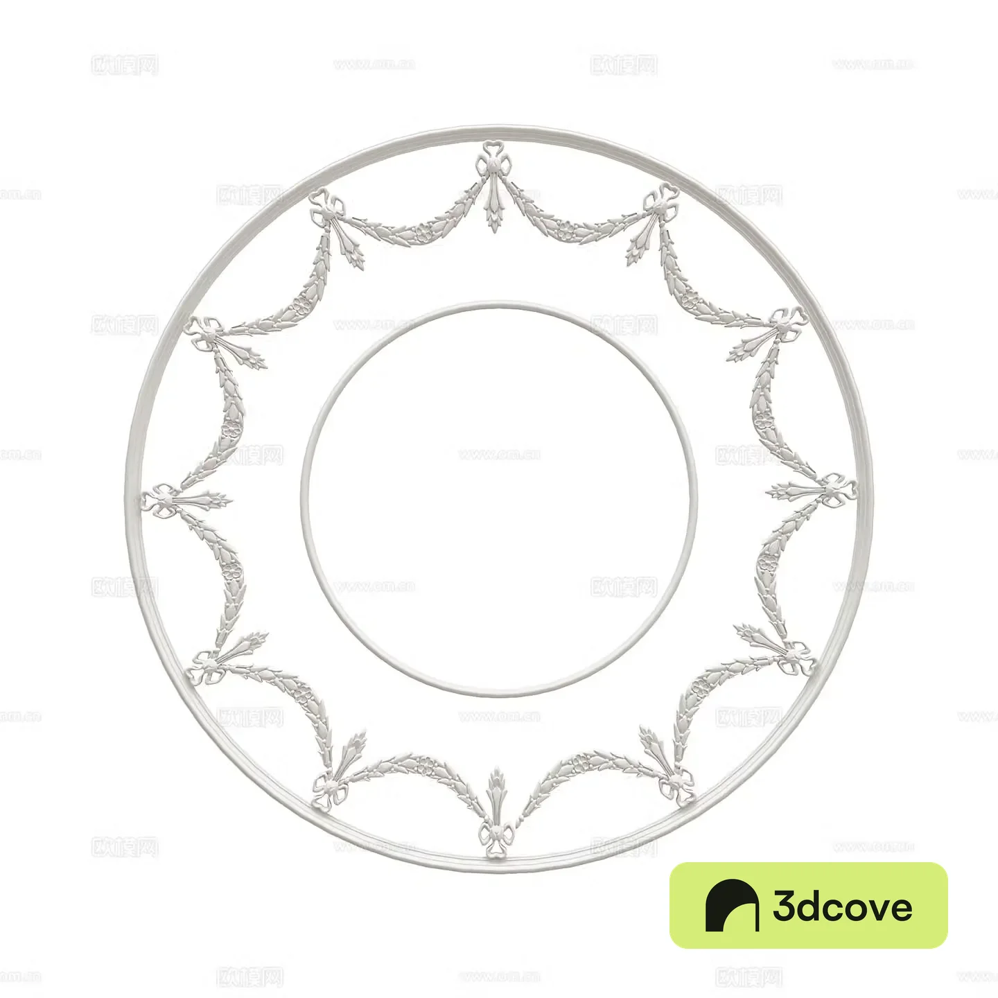 French carved lantern plate
