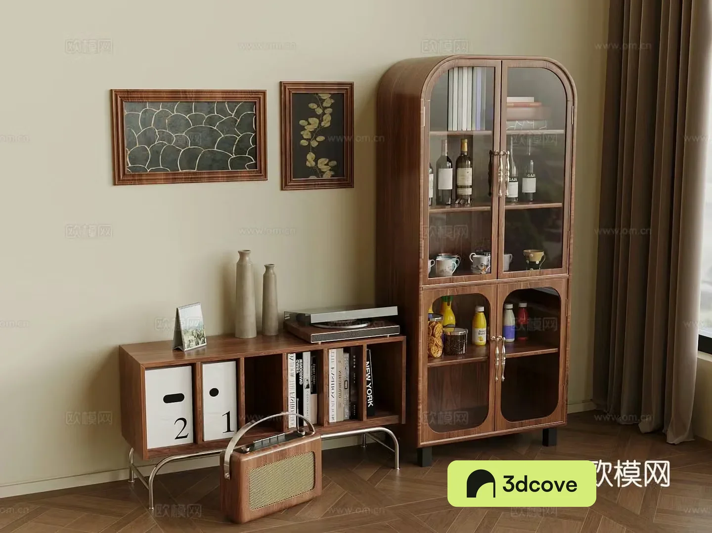Medieval style wine cabinet side cabinet