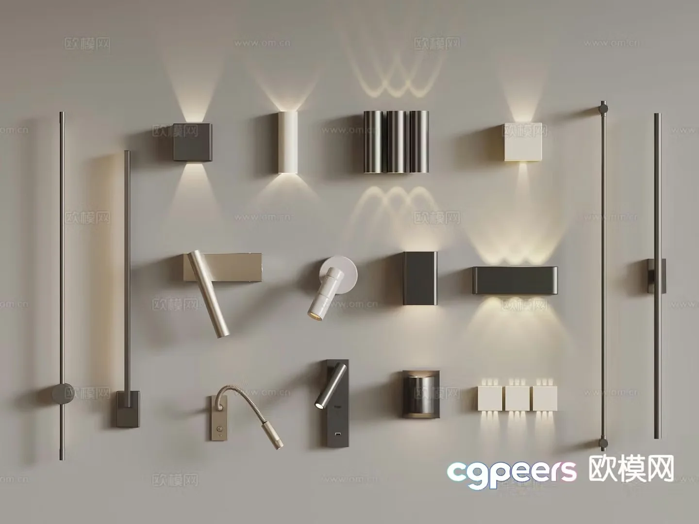 Modern wall lamp strip wall lamp reading lamp 3d model
