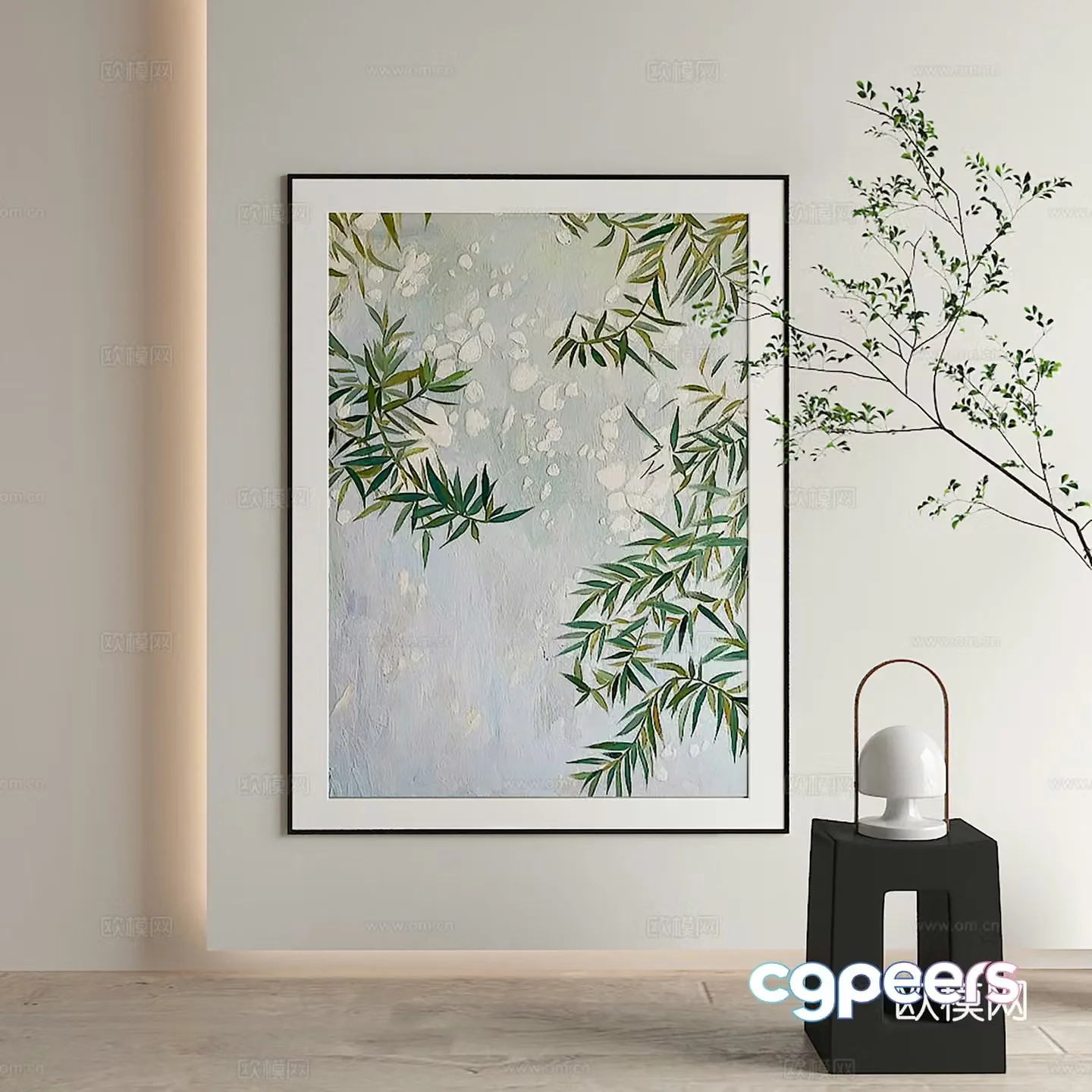 New Chinese style decorative painting 3D model