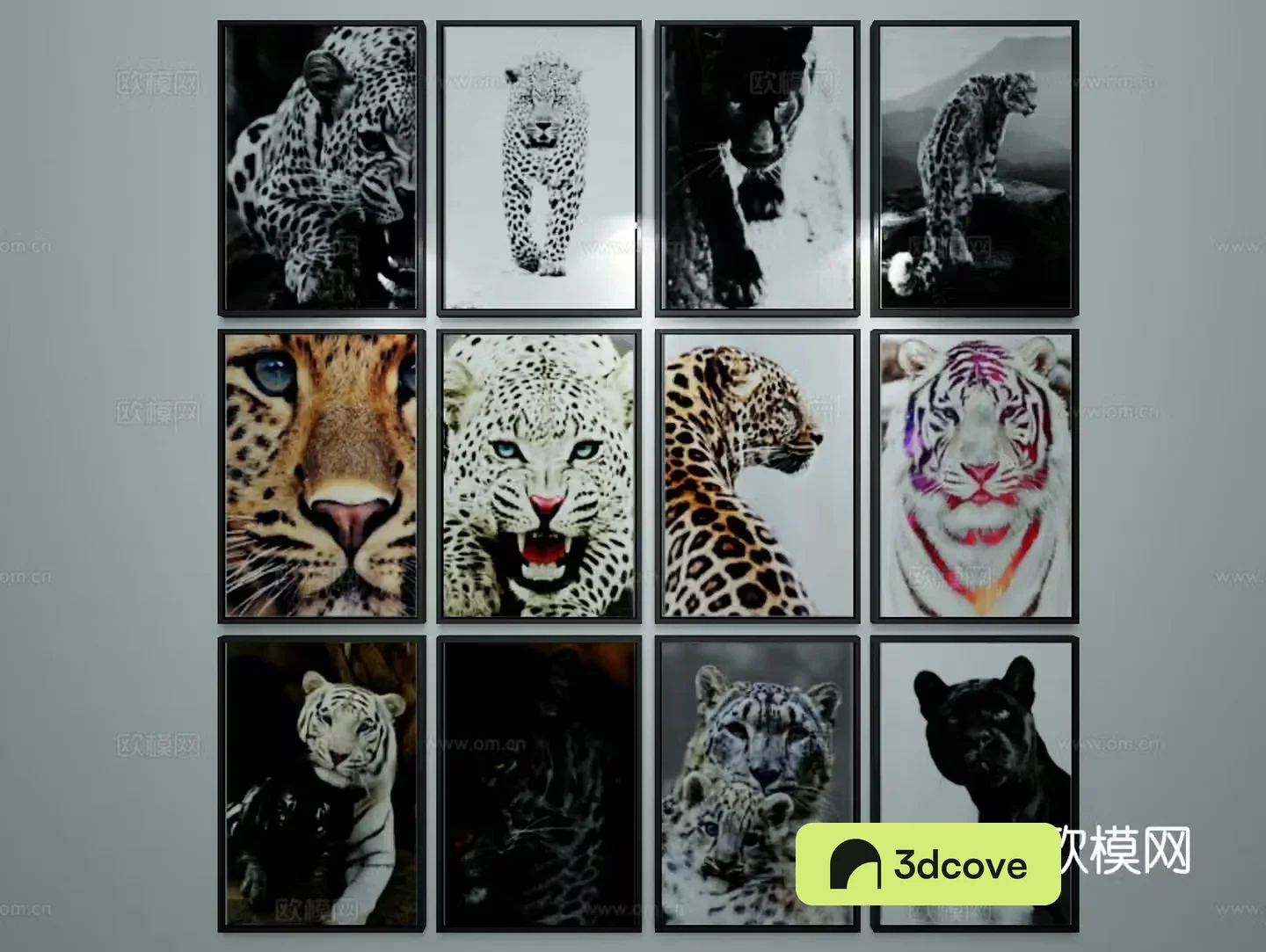 Modern animal painting decorative hanging painting white tiger
