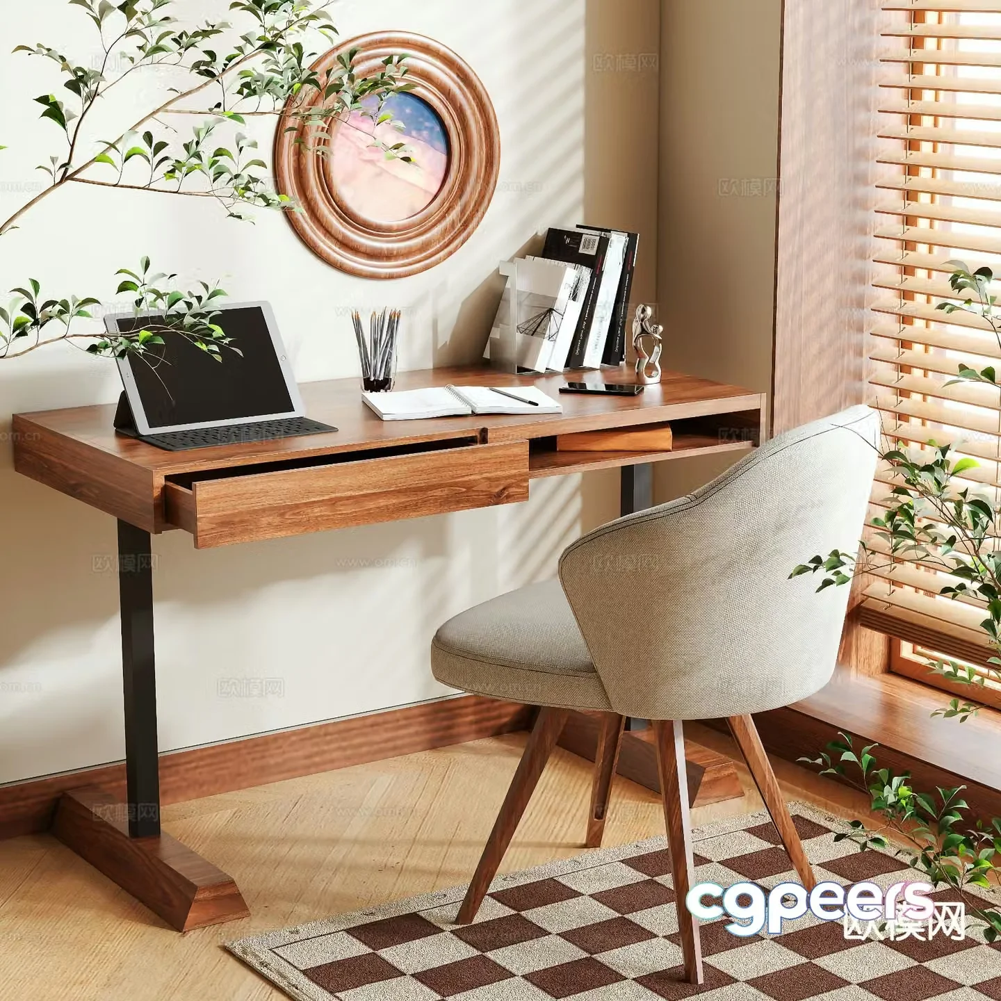 Wabi-sabi desk desk 3d model