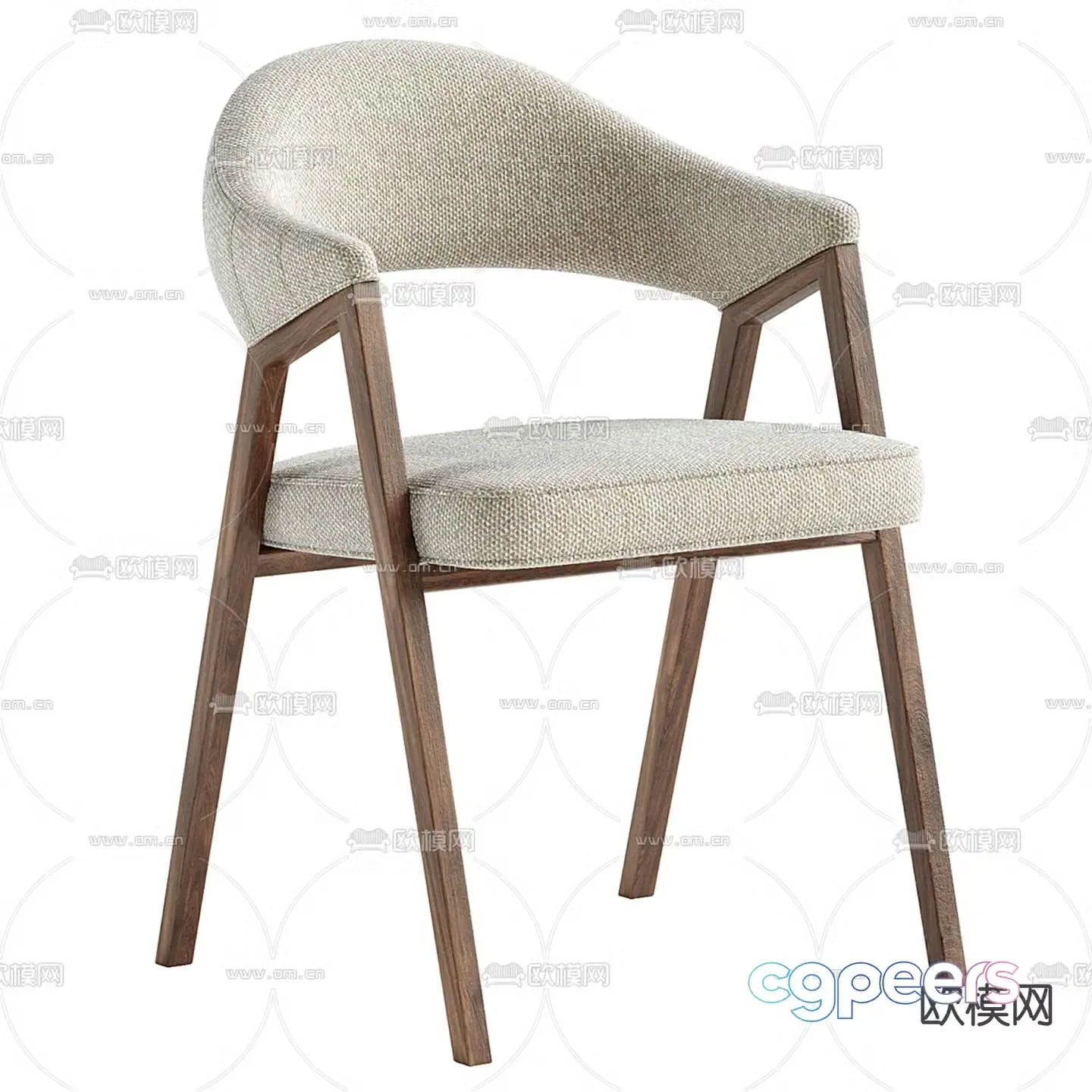 High Fashion Home wabi-sabi dining chair single chair 3d model