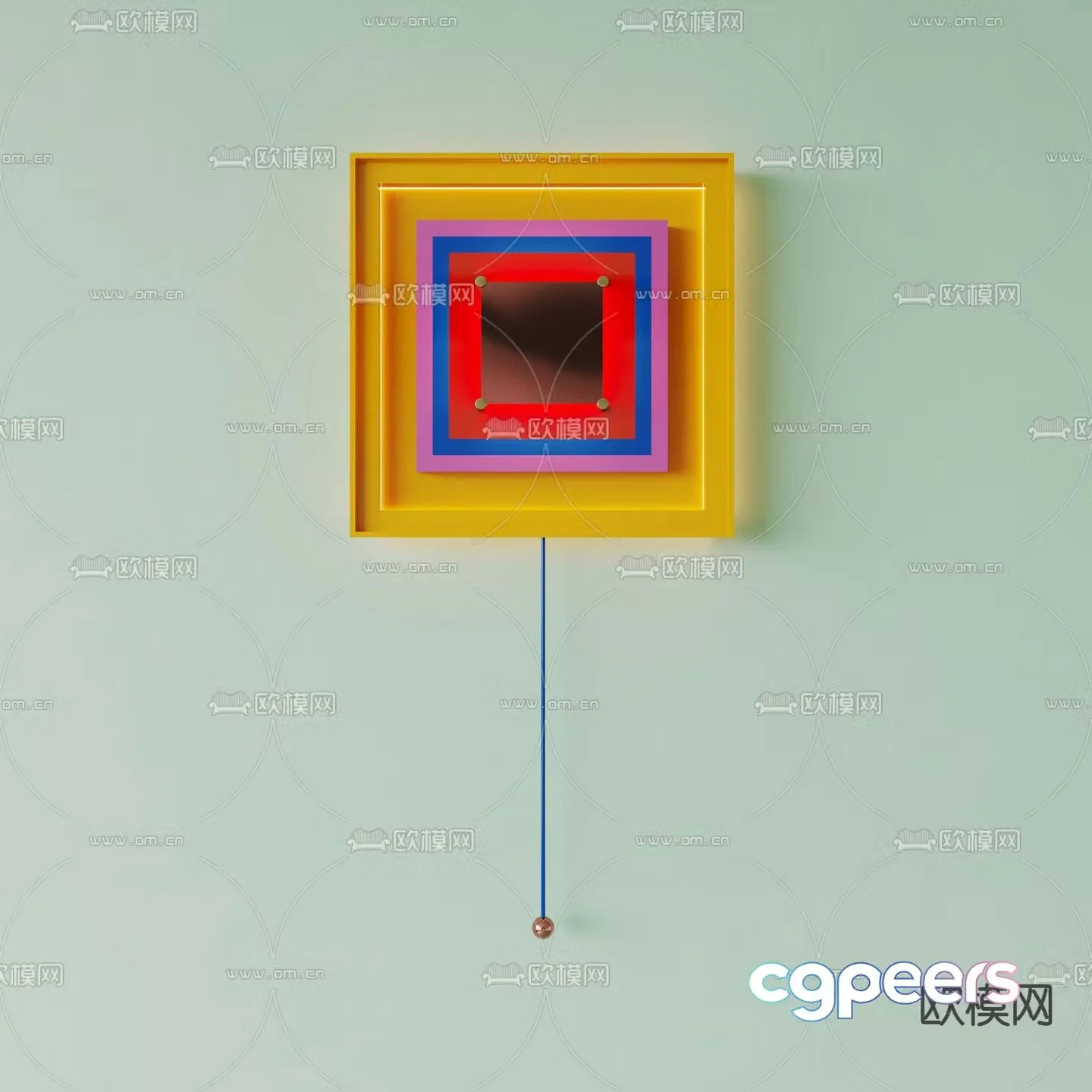 Memphis wall lamp square wall lamp 3d model