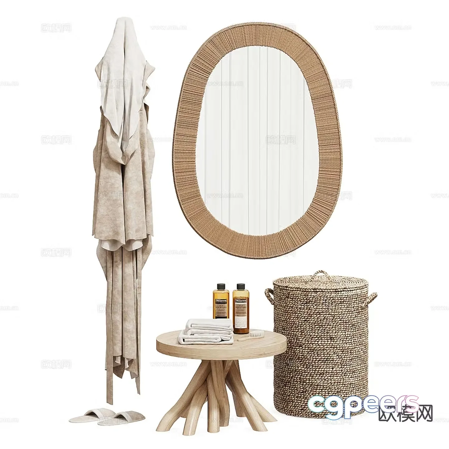 Modern detergents Towels Bathrobe Storage Basket 3D Model