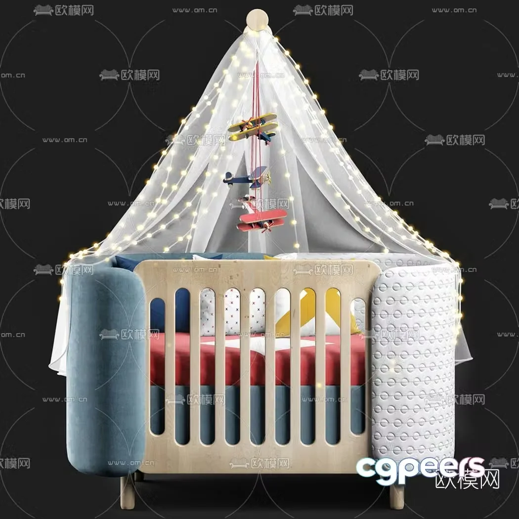 Modern fabric crib 3d model