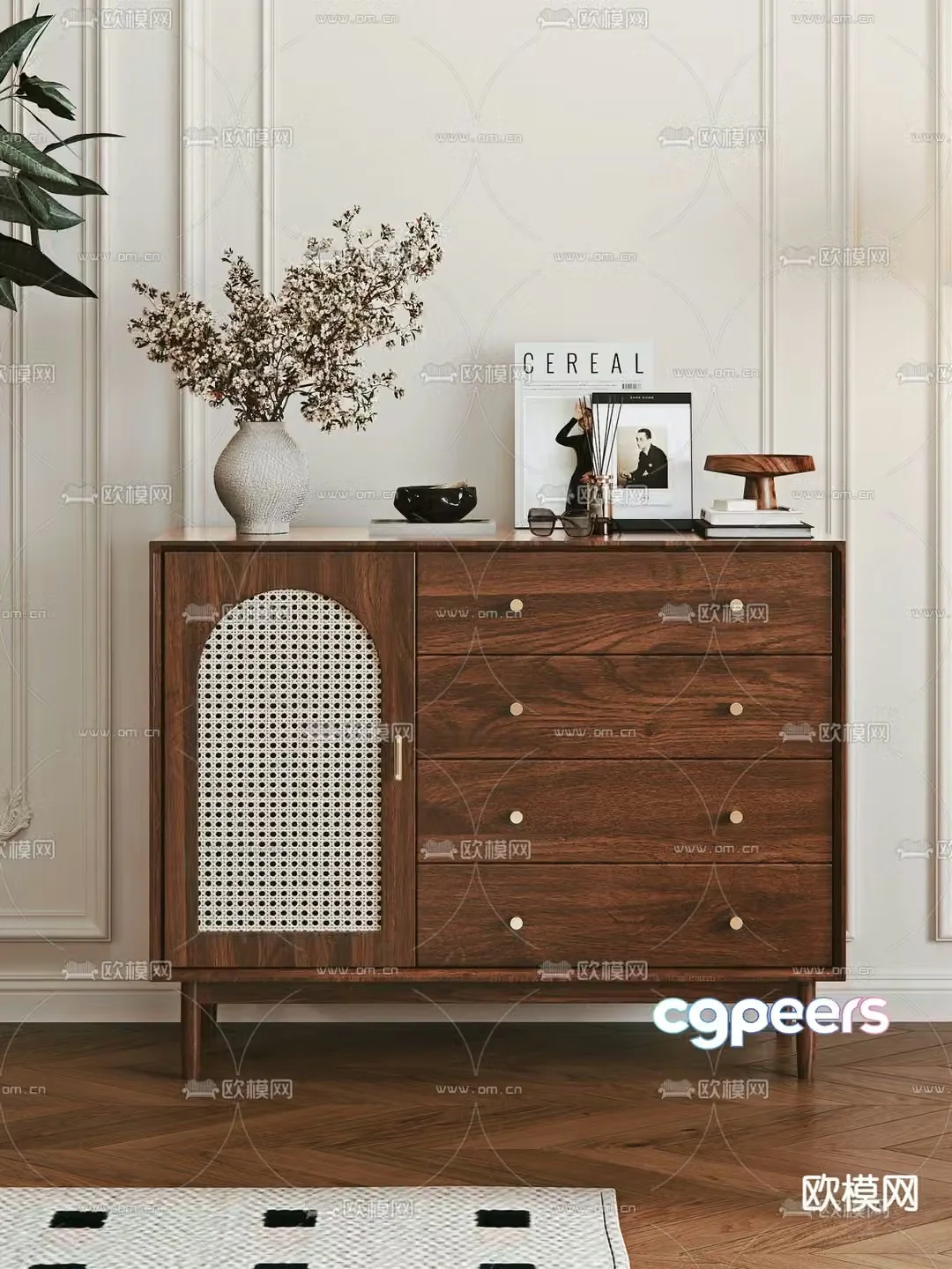 Medieval style chest of drawers 3D model