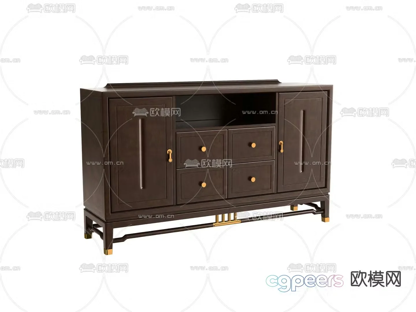 New Chinese style cabinet wooden cabinet entrance cabinet 3d model
