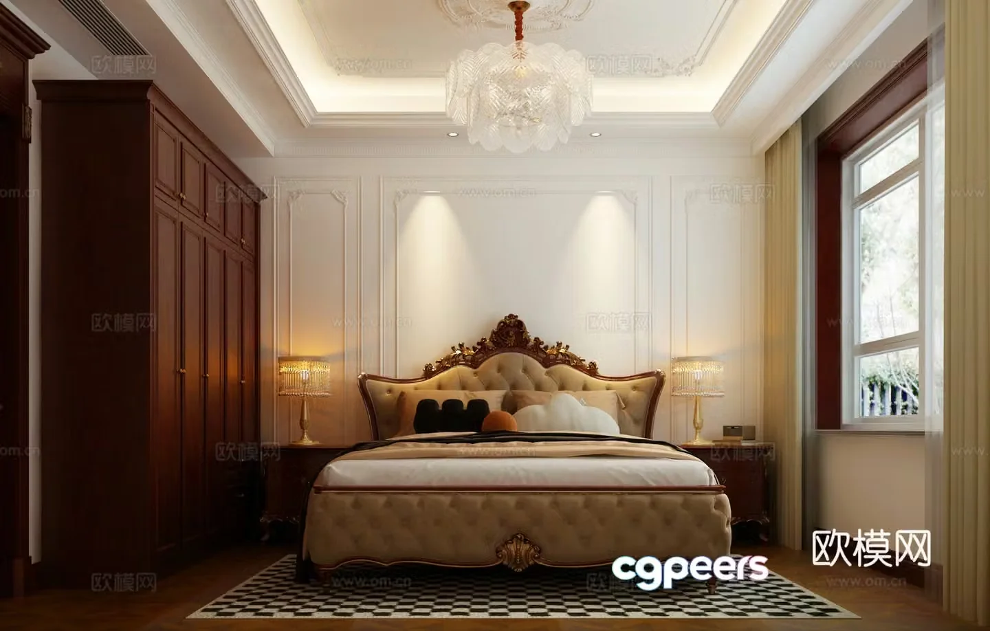 European classical bedroom master bedroom 3d model