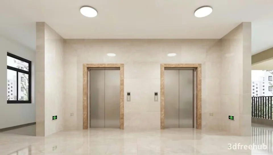 A Modern Elevator Room 3D Model – 20839 – VRAY Render