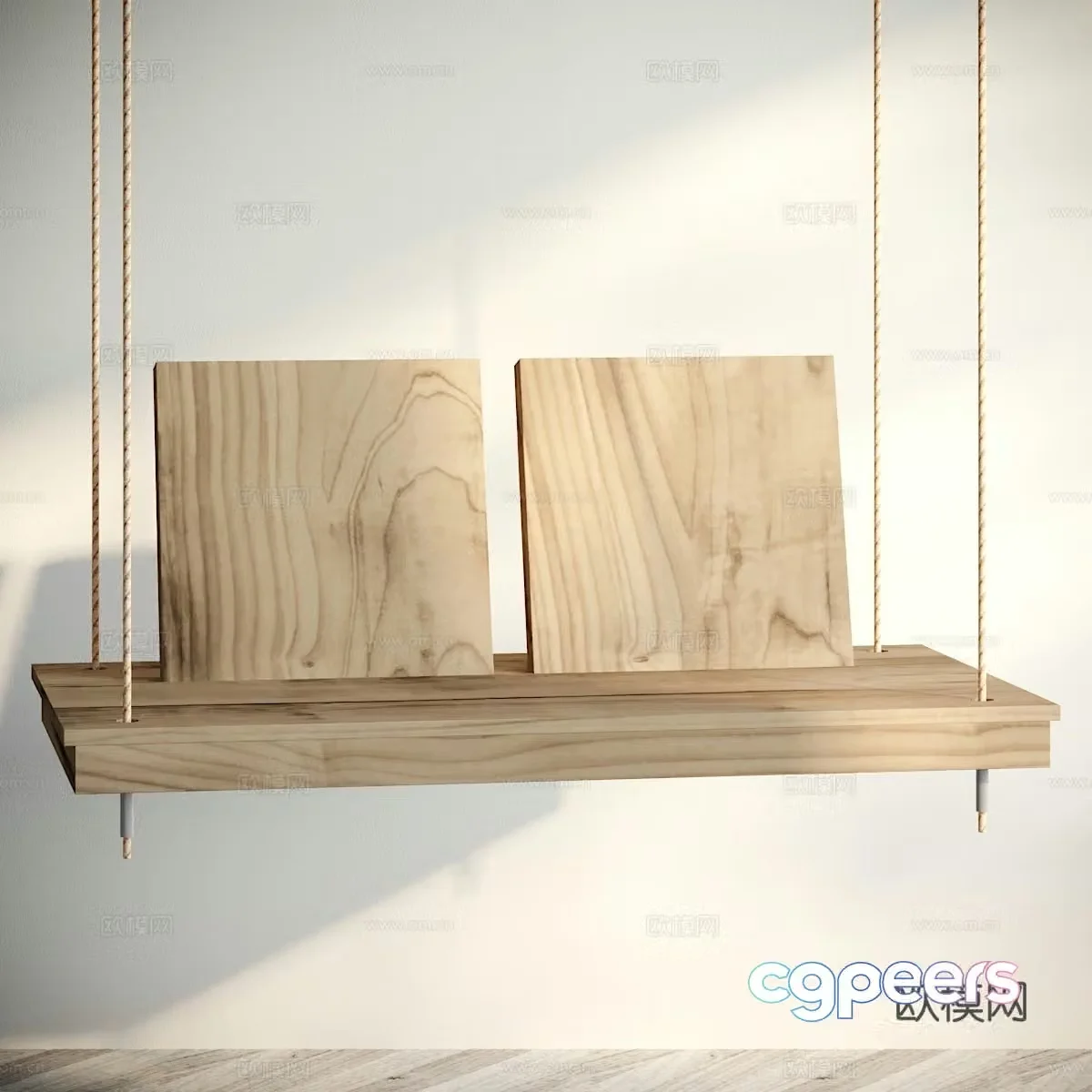 Modern solid wood hanging chair 3d model