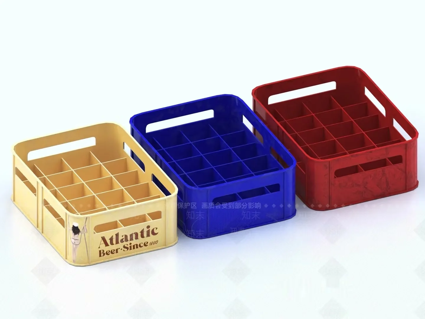 A Collection Of Three Crates 3D Model – 12734 – VRAY Render