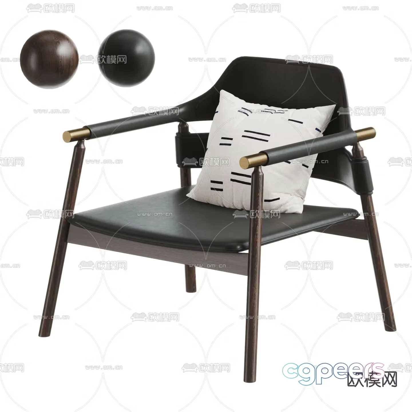 GUBI mid-century style leisure chair chair 3d model
