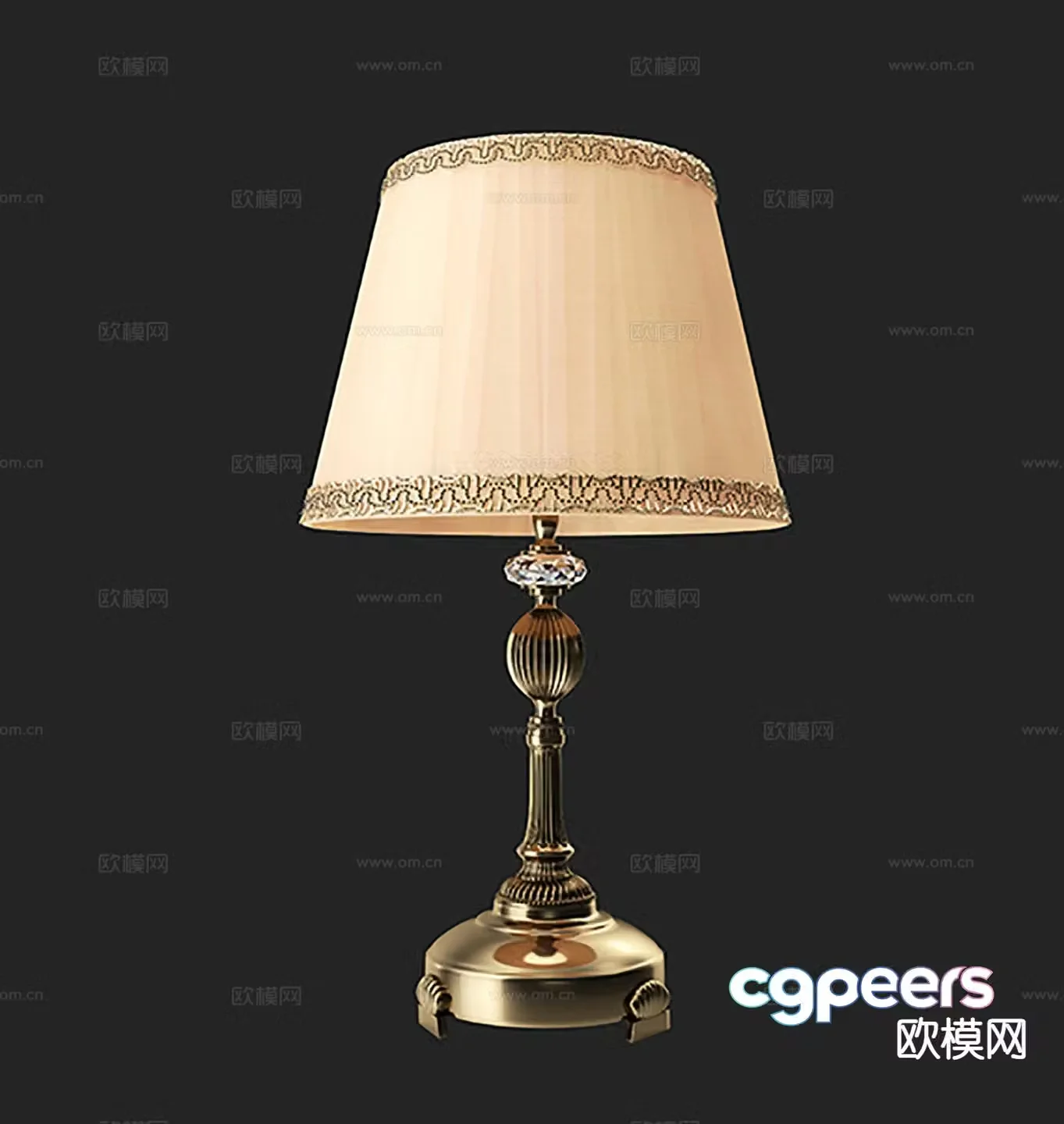 European desk lamp 3d model