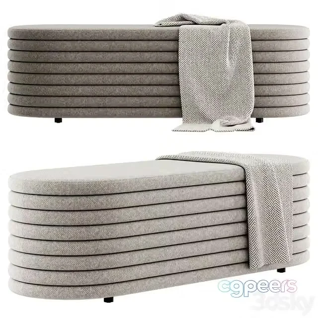 3ds Max Free – Rialto storage bench by cb2