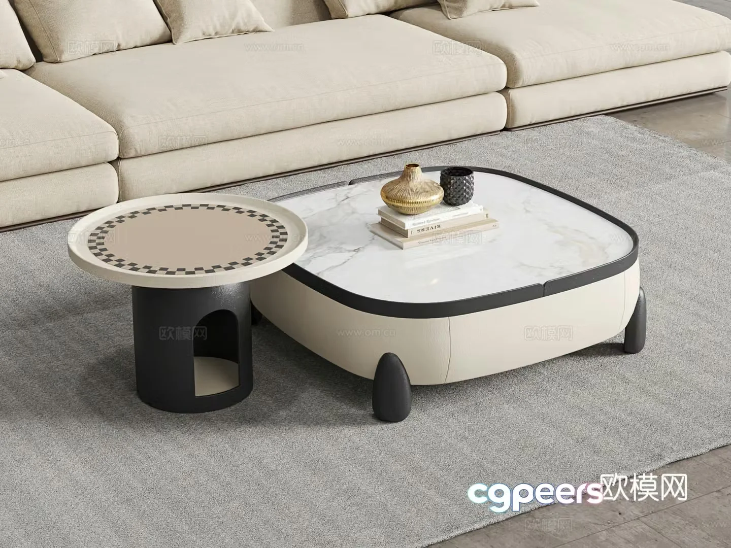 Modern mother-child coffee table 3d model