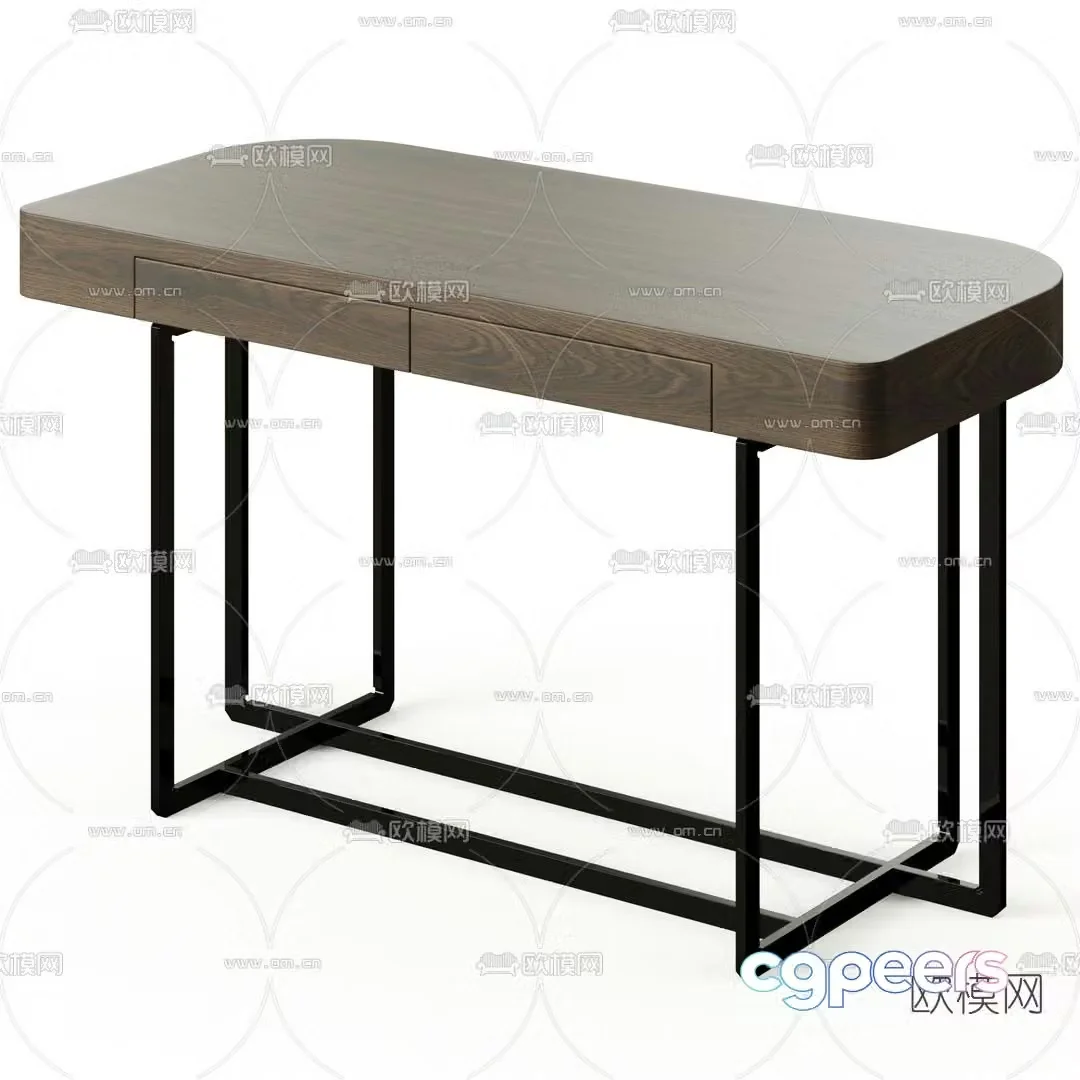 Flexform modern entrance desk end view desk 3d model