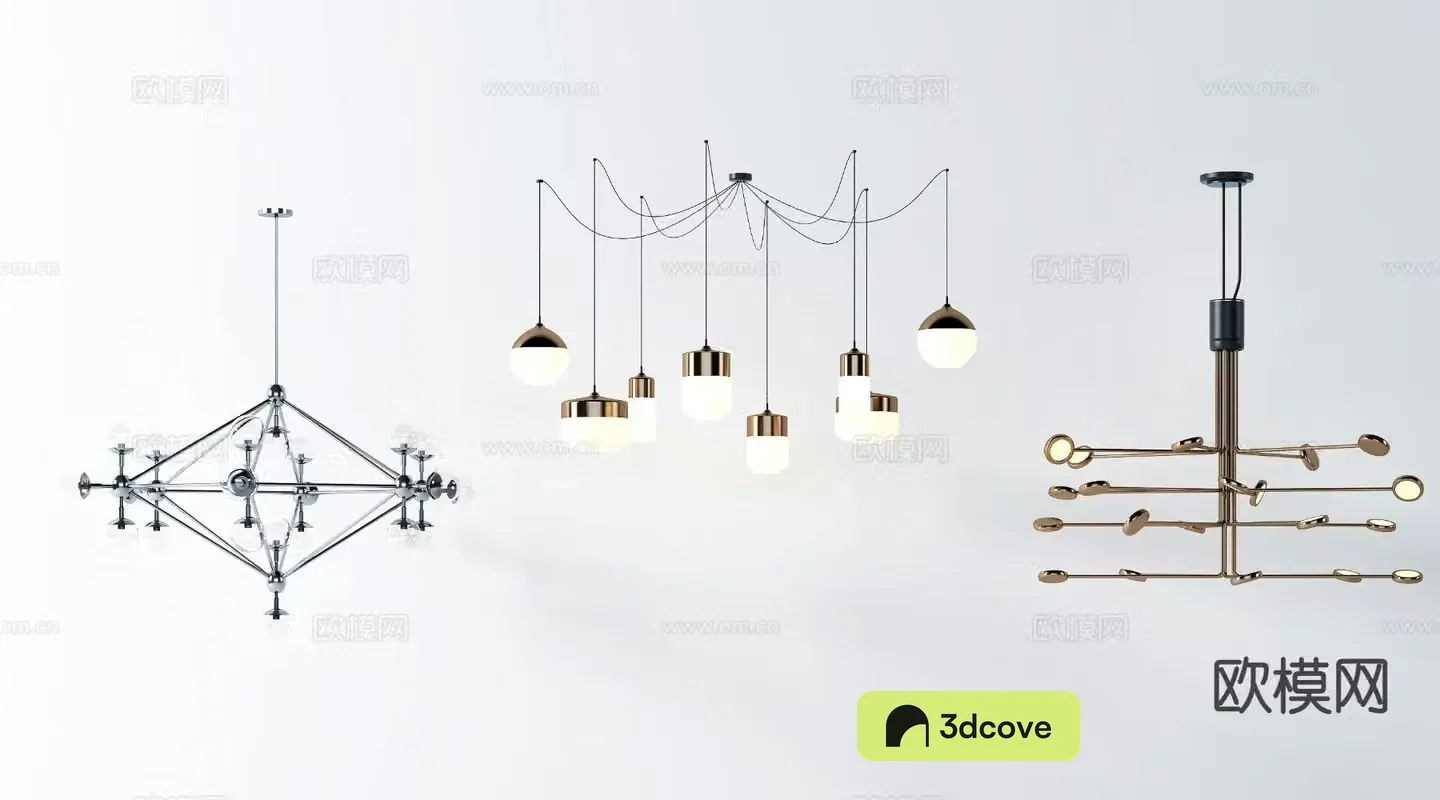 Modern glass chandelier multi-head chandelier