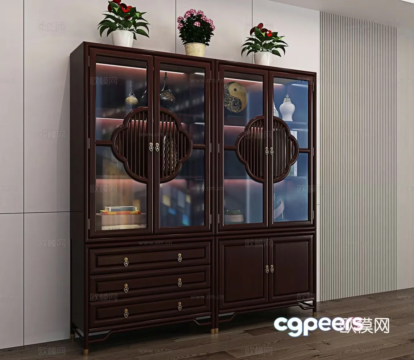 Chinese bookcase 3d model