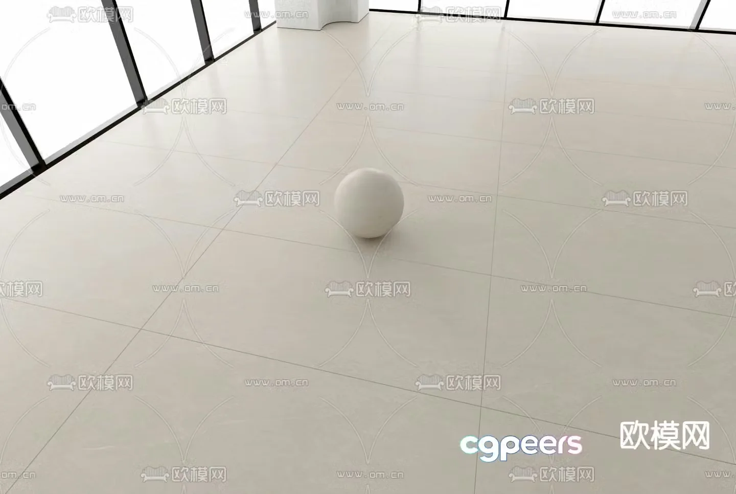 Cream style soft light tiles matte tiles floor tiles 3d model
