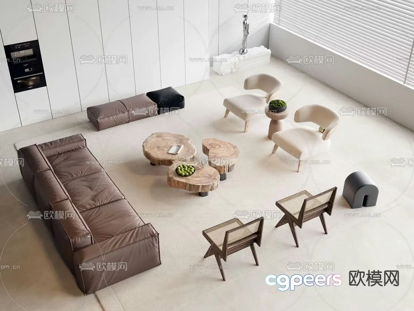 Modern sofa set 3d model