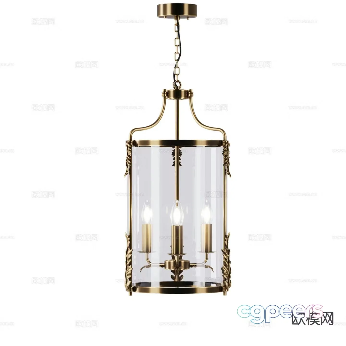 European style chandelier glass chandelier 3d model