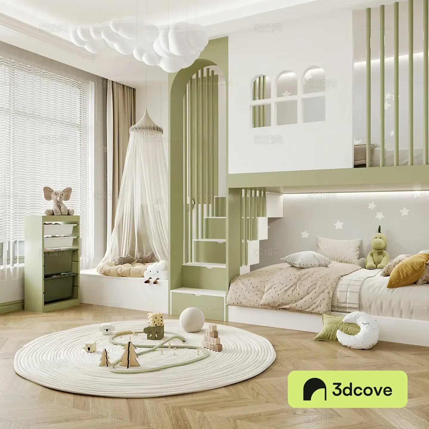 Modern children’s room boy’s room girl’s room children’s bed children’s wardrobe children’s desk